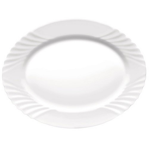 BANDEJA BORMIOLI EBRO OVAL BLANCA 36CMS
